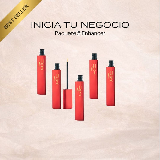 Paquete 5 sueros XiC Enhancer para pestañas y cejas con apariencia visiblemente más largas