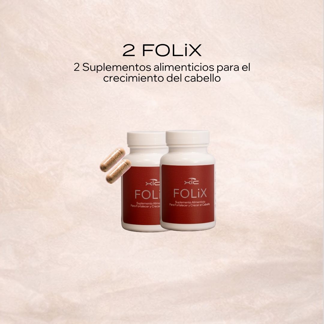 XiC FOLiX paquete 2 unidades — suplemento para cabello con apariencia más fuerte y abundante
