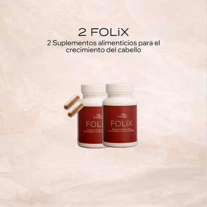 XiC FOLiX paquete 2 unidades — suplemento para cabello con apariencia más fuerte y abundante