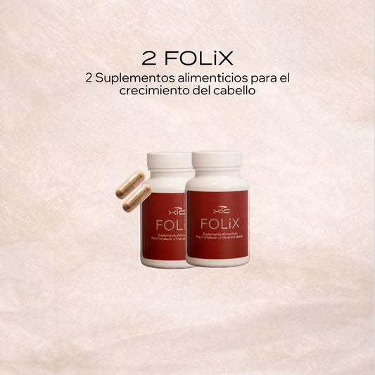 XiC FOLiX paquete 2 unidades — suplemento para cabello con apariencia más fuerte y abundante