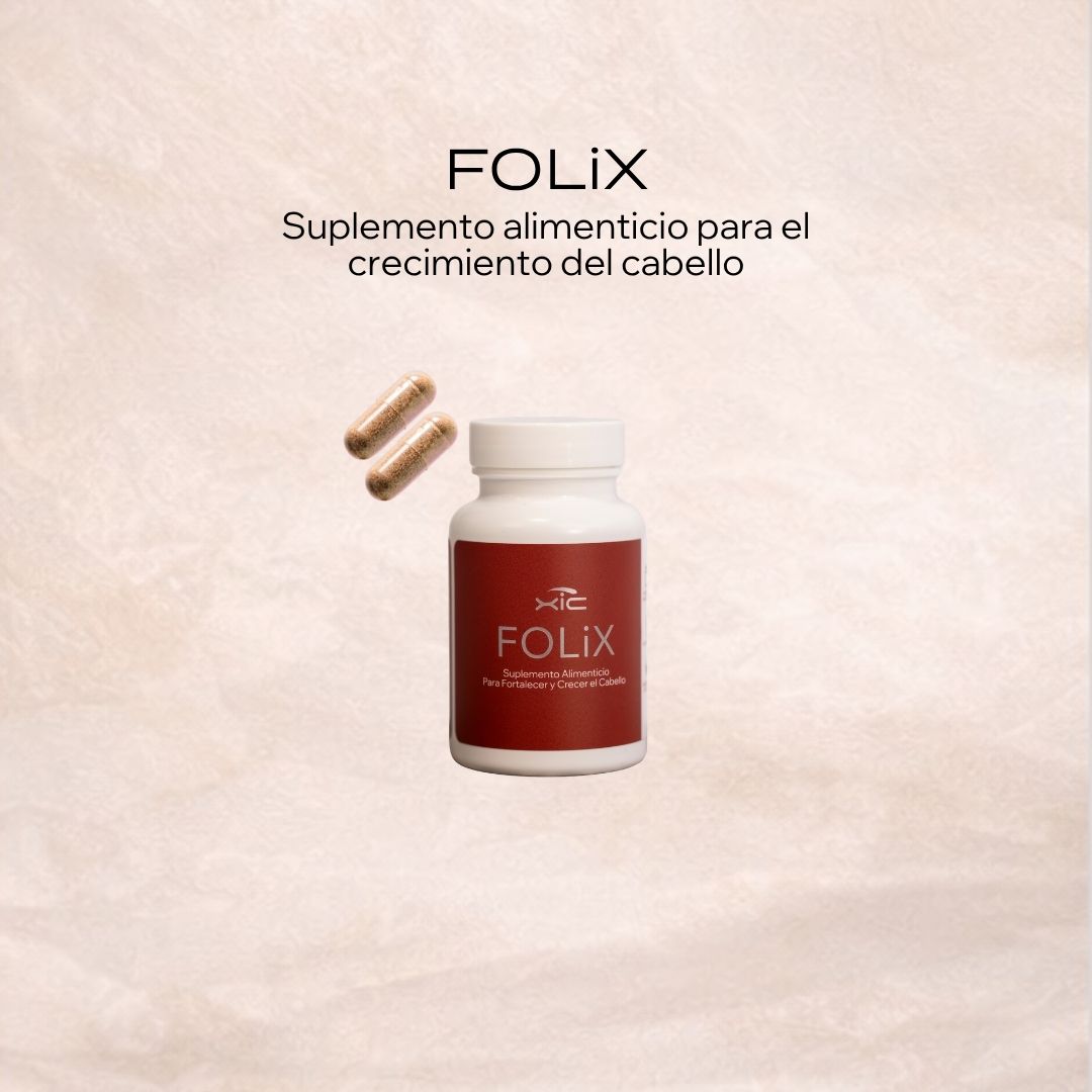 XiC FOLiX suplemento para cabello con apariencia más fuerte y abundante — paquete 2 meses